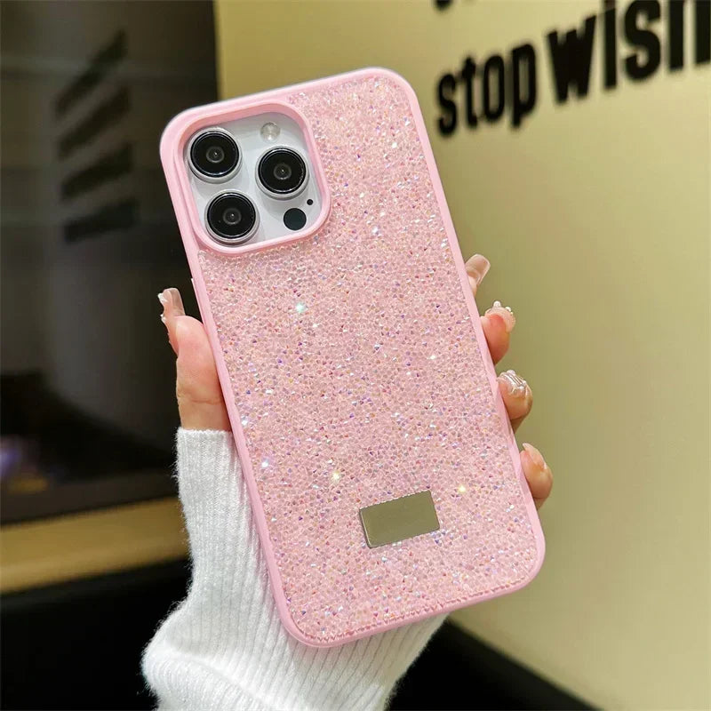 Funda de teléfono de lujo con diamantes de imitación con purpurina 💎 - ¡Glamorosa, protectora y llama la atención!