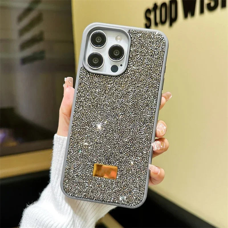 Funda de teléfono de lujo con diamantes de imitación con purpurina 💎 - ¡Glamorosa, protectora y llama la atención!