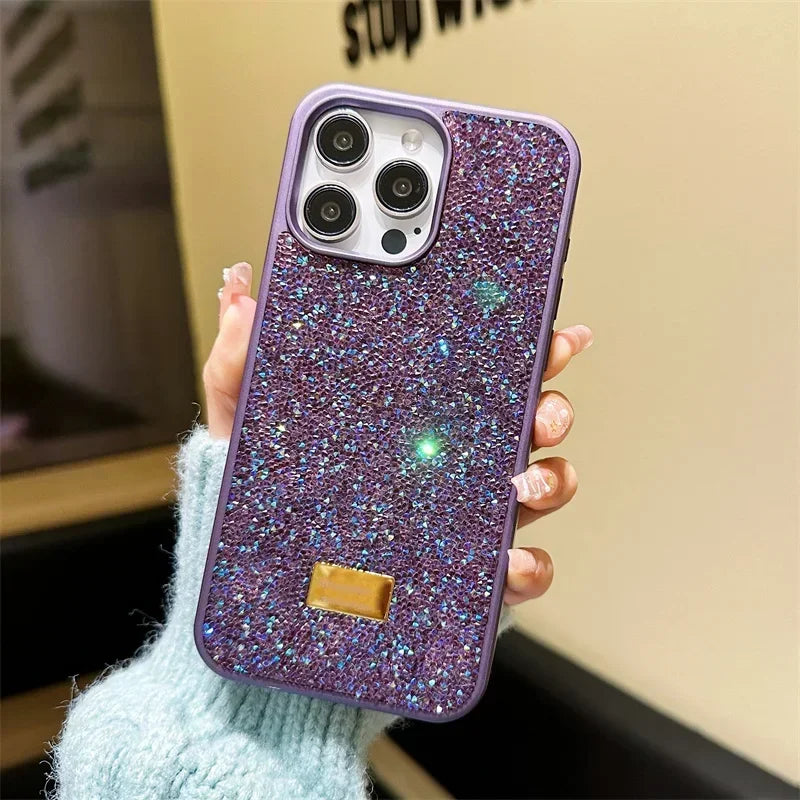 Funda de teléfono de lujo con diamantes de imitación con purpurina 💎 - ¡Glamorosa, protectora y llama la atención!